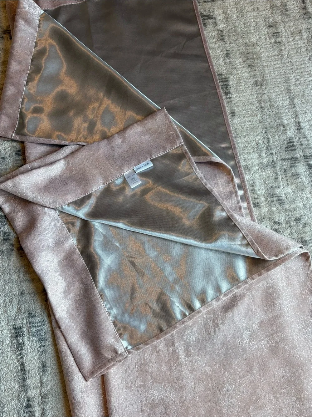 Pair of 37 x 96 Curtain Panels in Blush with Sparkle Accents